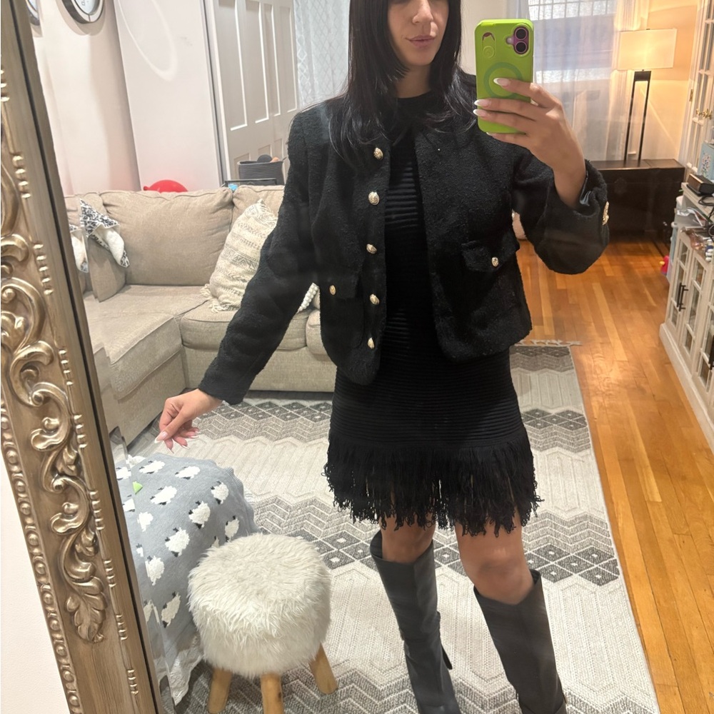 CHIC WINTER DRESS JACKET BUNDLE Commense Black Women's Blazer with dress - Picture 2 of 15
